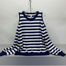 NWT Michael kors Navy Striped off the shoulder sweater