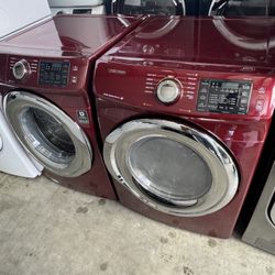 Front load Samsung washer and front load Samsung dryer high efficiency Working perfectly with warranty extra for delivery same day delivery and instal