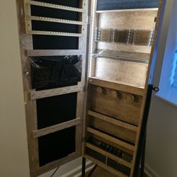 Jewelry Armorie With Mirror And Storage