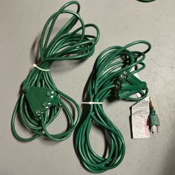 24FT Green Outdoor Extension Cords – Set of 2