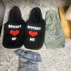 Dog Huddle Sweat Shirts And Harness 