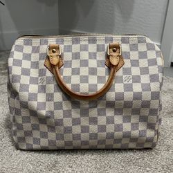 Louis Vuitton Speedy 30 Damier Azur White