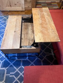 West Elm coffee table mid century- lift top $100