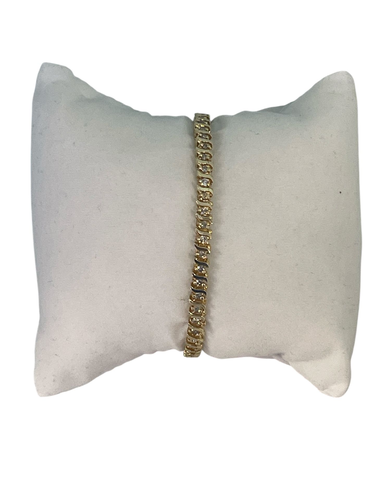14kt Yellow Gold Diamond Tennis Bracelet