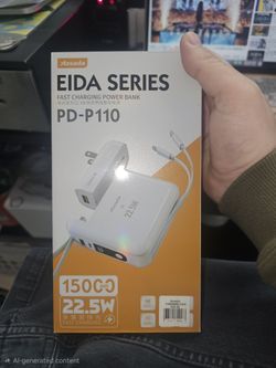 Super Fast 15,000 mAh Portable Charger With Detatchable Plug