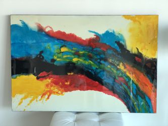 Hand painted abstract painting size 40x60”