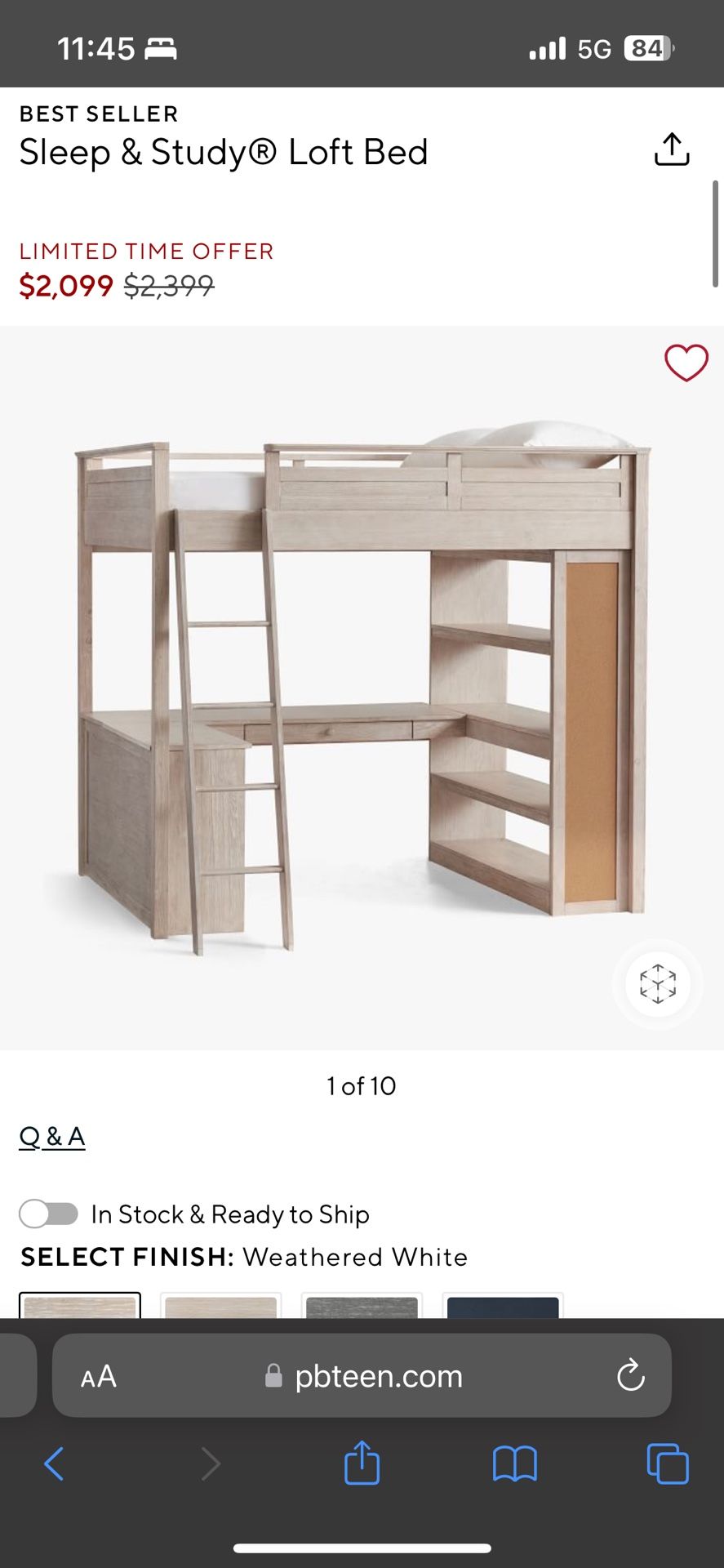 Pottery Barn Full Size Loft Bed