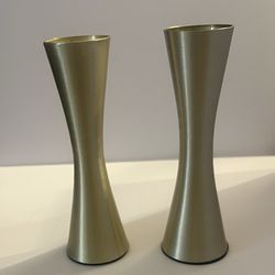 6.7 Inch Brass-Toned Metal Vase
