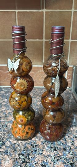 Decorative Preserved Vegetable Glass Bottles Sealed 14” tall