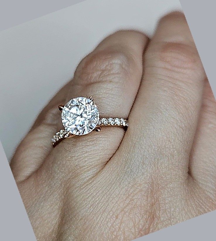 2.50 carat rose gold solitaire natural diamond ring new