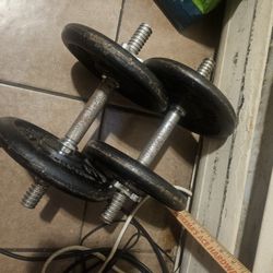 (2) 25lbs Metal Weight (4) 10lbs Metal Plates