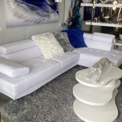 New White Sectional Sofa Couch 