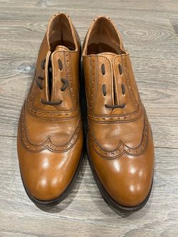 Lottusse Cambridge Women’s Tan Leather Brogue Oxfords, EU 40.5, New