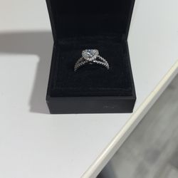 Heart Cut 925 Sterling Silver White Sapphire Halo