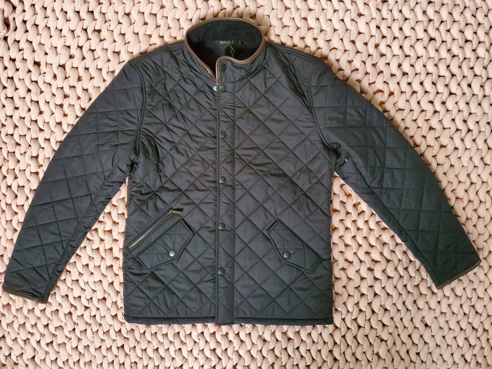 Barbour Powell Quilted Jacket Black Color Medium Size 