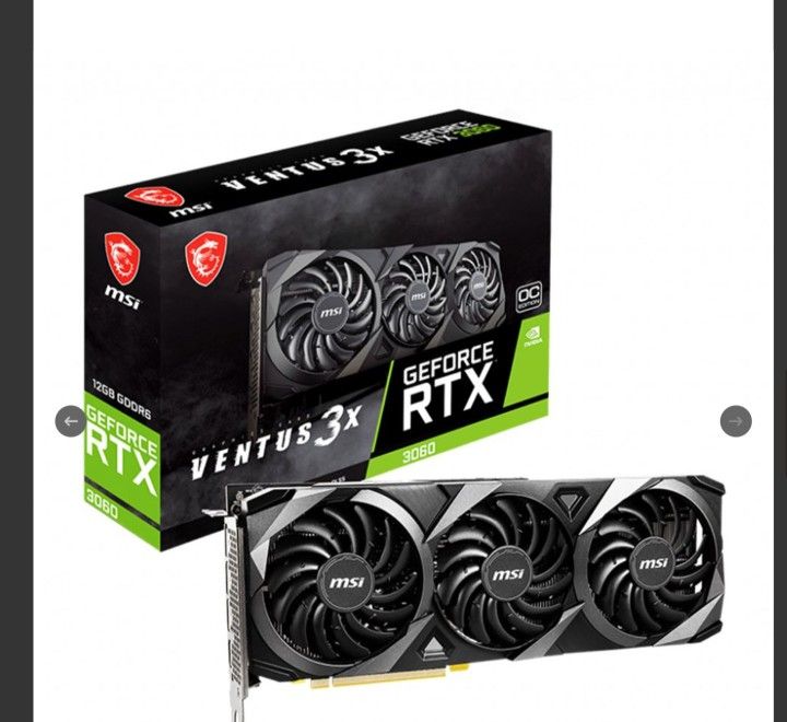 MSI NVIDIA GeForce RTX 3060 Ventus 3X Overclocked Triple-Fan 12GB GDDR6 PCIe 4.0 Graphics Card