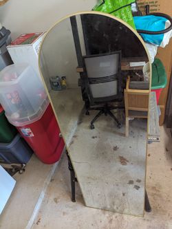 Modern Gold Arched Full Length Floor Mirror (63" x 20.5")