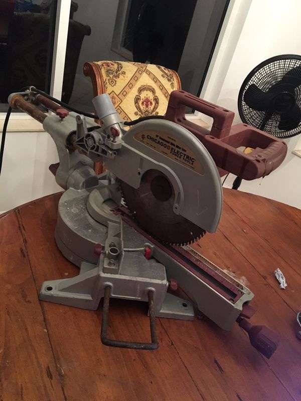 10” Compound Slide Miter Saw Chicago Electric w/ blade for Sale in Delray Beach, FL OfferUp