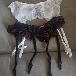 2 Lace Garter Belts