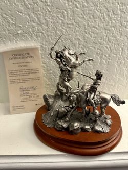 Chilmark "Cochise" Solid Pewter Sculpture by Don Polland (1990)