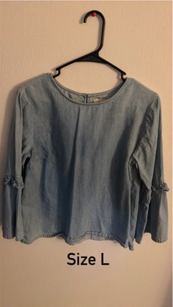 Gap Chambray Bell Sleeve Top Size L