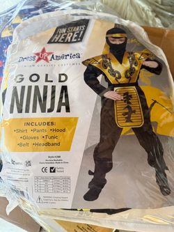 Dress Up America Gold Ninja Kids Costume