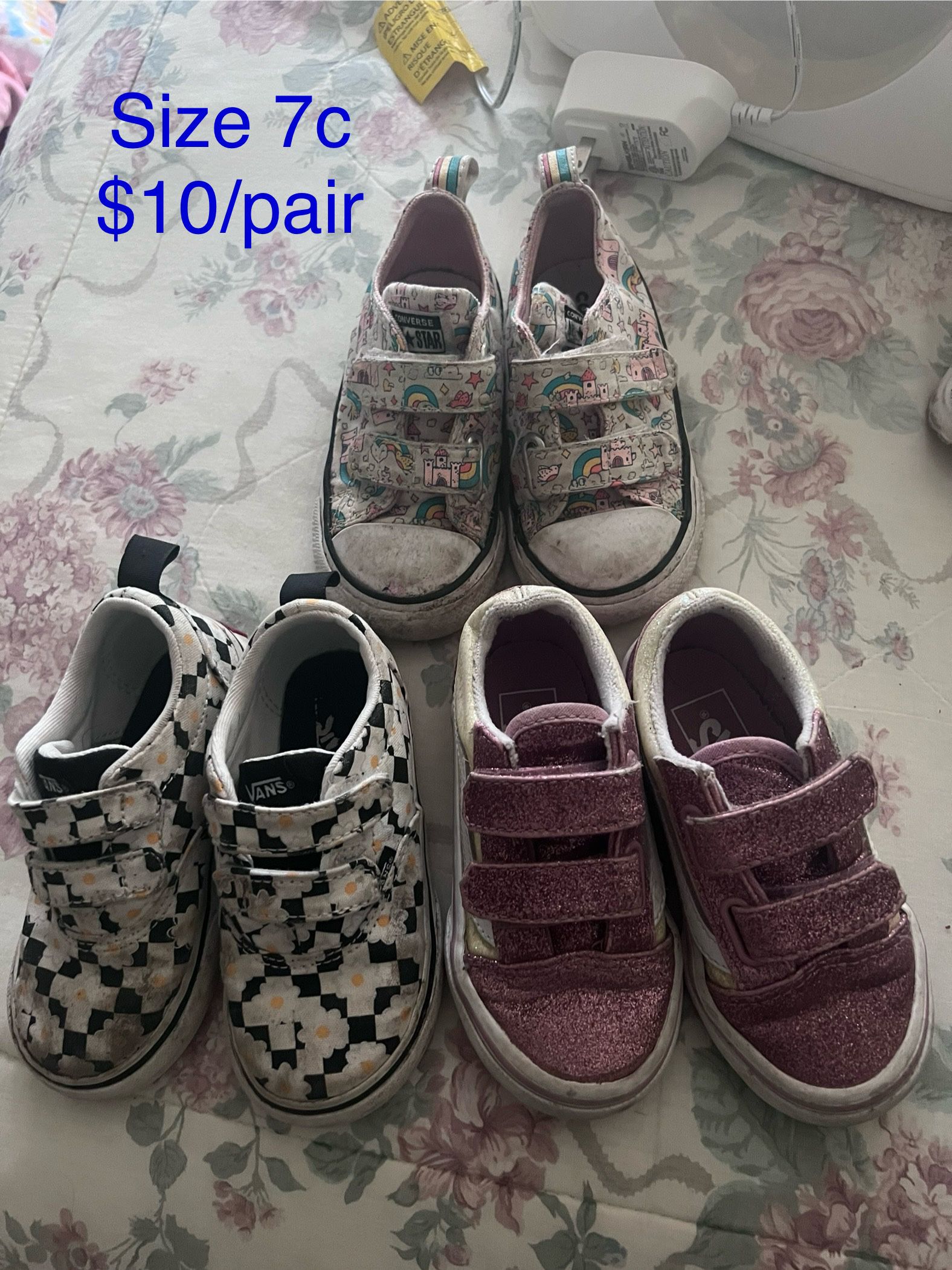 Girls Shoes Size 7c Vans And Converse