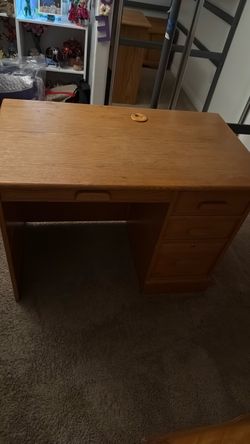 Oak Wood Student Desk with Drawers