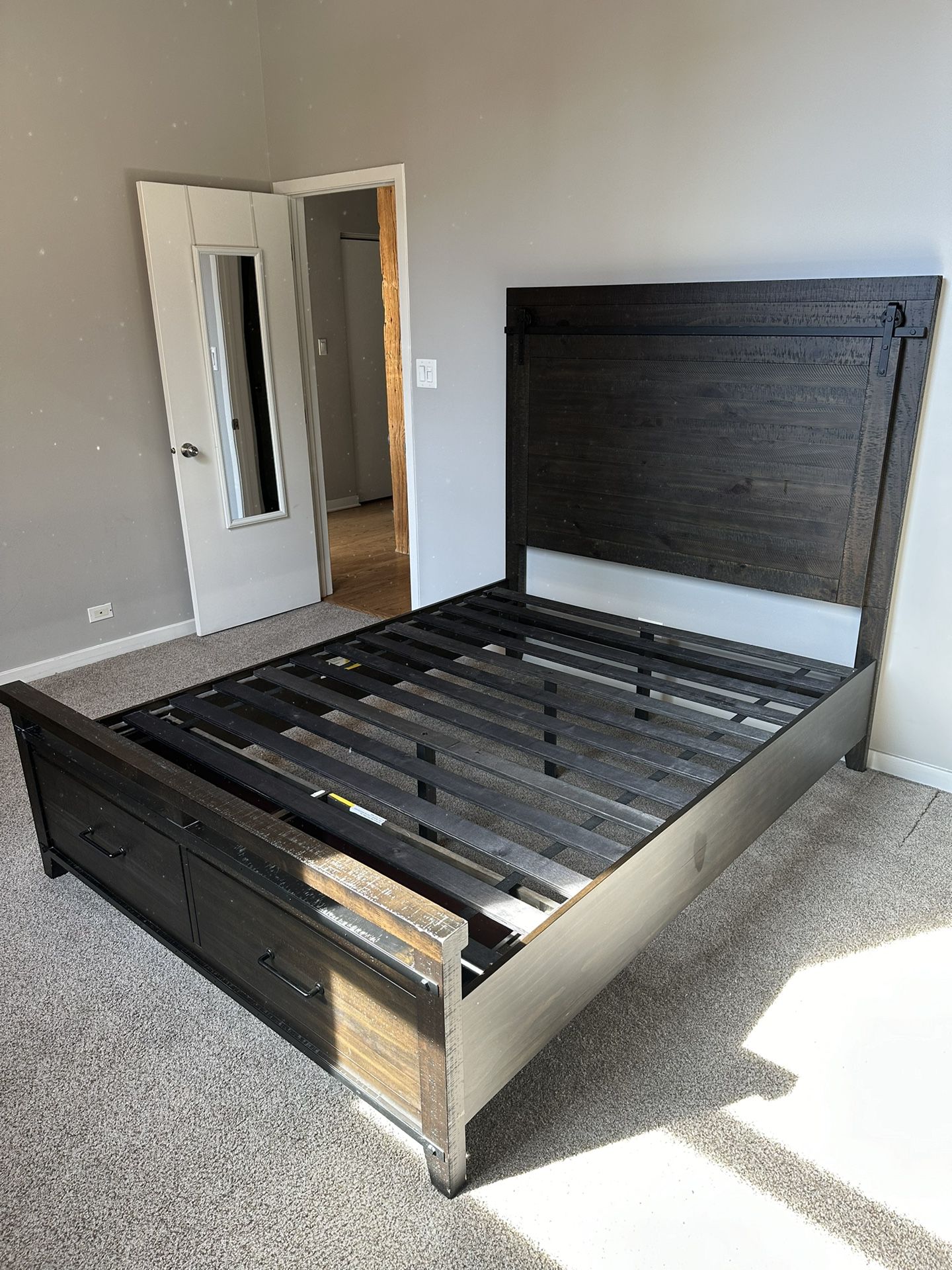 Montana Queen Brown/Black Storage Bed