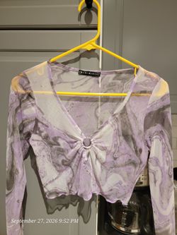 Lavender Marble Mesh Top