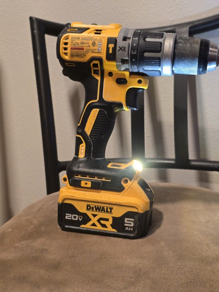 DeWALT 20V MAX XR Drill + 5Ah Battery — $130