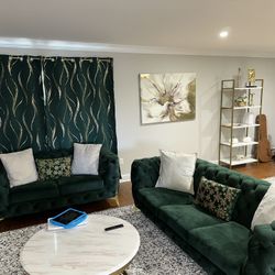 Sofa Love Seat Emerald Green