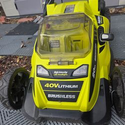 Ryobi 20" Brushless Lawnmower, battery-powered