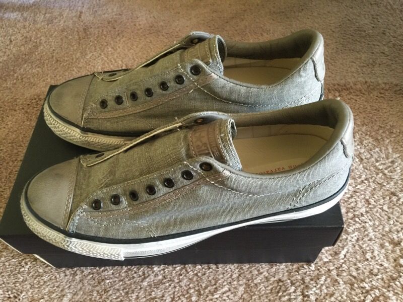 Brand new John Varvatos Converse X sneakers, available in size 8.5, are presented in their original box and have never been worn.