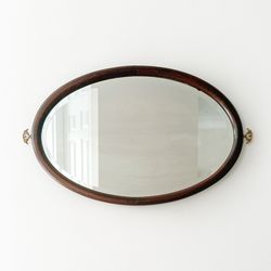 Antique Oval Mahogany Mirror
