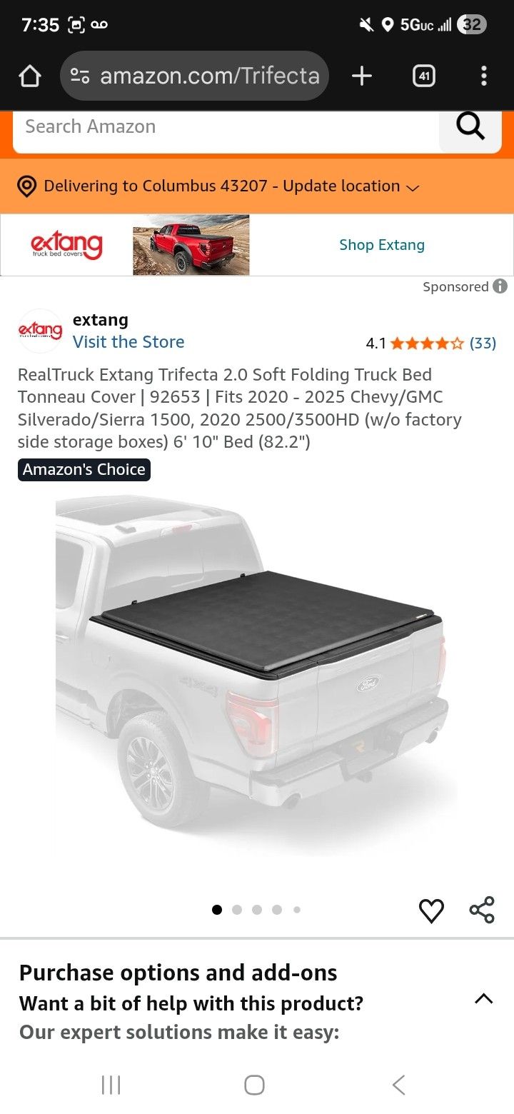 RealTruck Extang Trifecta 2.0 Soft Folding Truck Bed Tonneau Cover