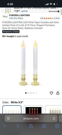 White Taper Candles With Gold Holders