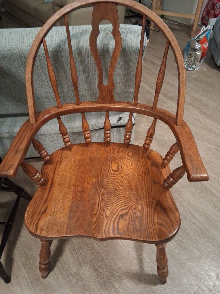 Nichols & Stone “Our Hill Collection” Solid Oak Windsor Armchair – Vintage
