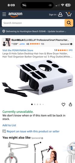 New desktop salon organizer with three power outlets and eight compartments 