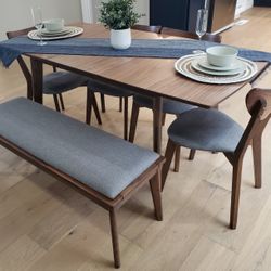 6pc Mid-Cenrury Modern Dining Set 