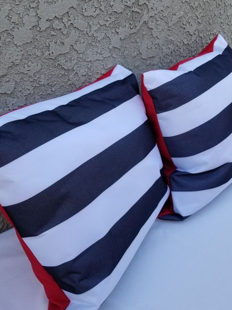 New! Custom Made Black And White Stripe Outdoor Pillows