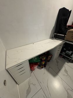 Real Marble Top With IKEA Drawers Table