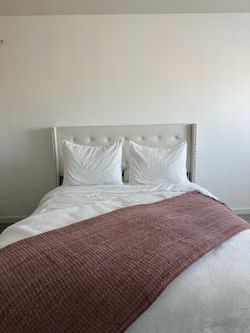 Upholstered Wingback Bed Frame with Headboard