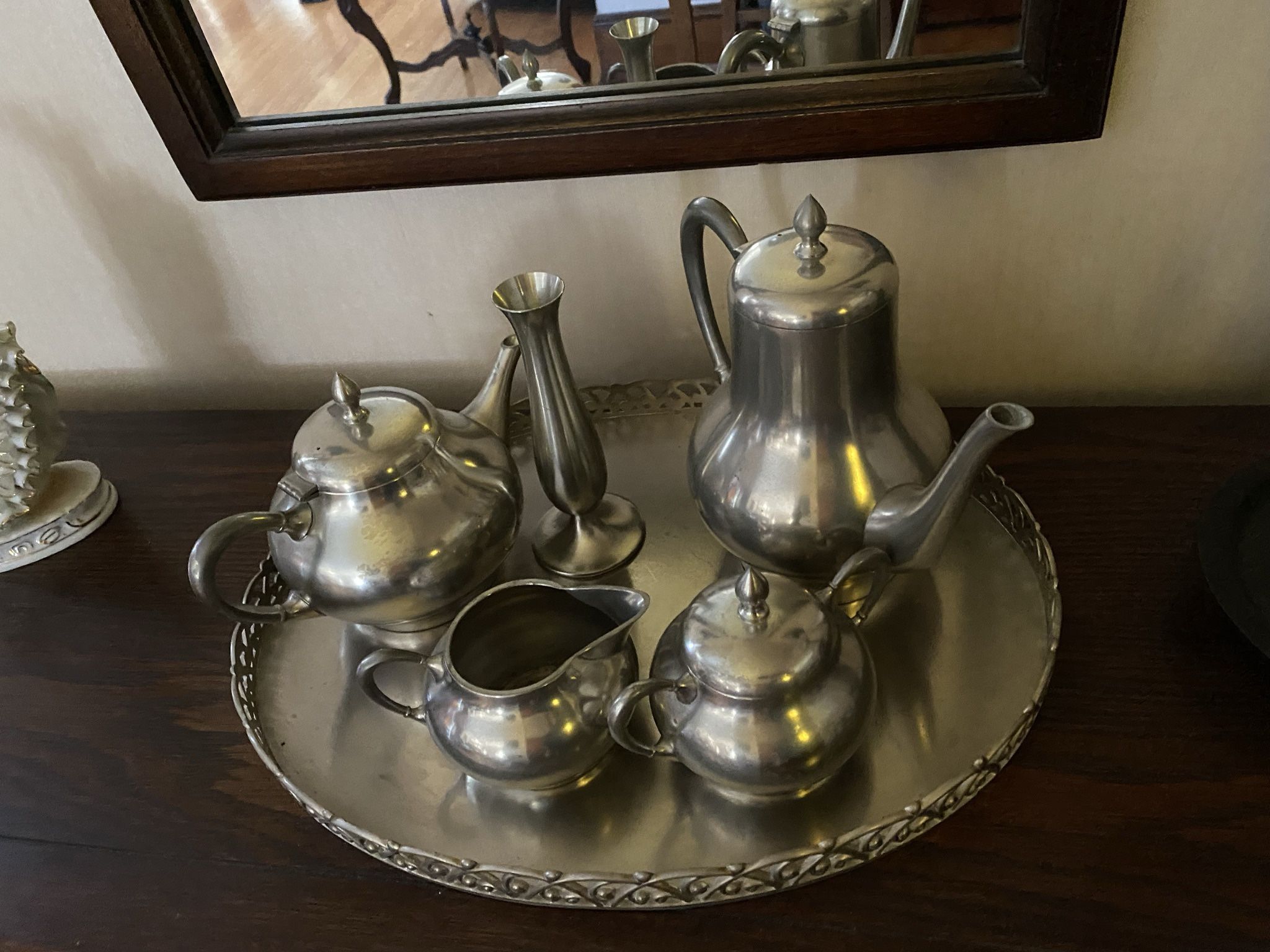 Antique Pewter Coffee Tea Set