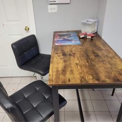 Table And Two Bar Stools 