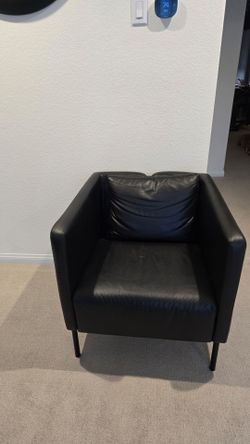 Black leather armchair/loveseat Ikea