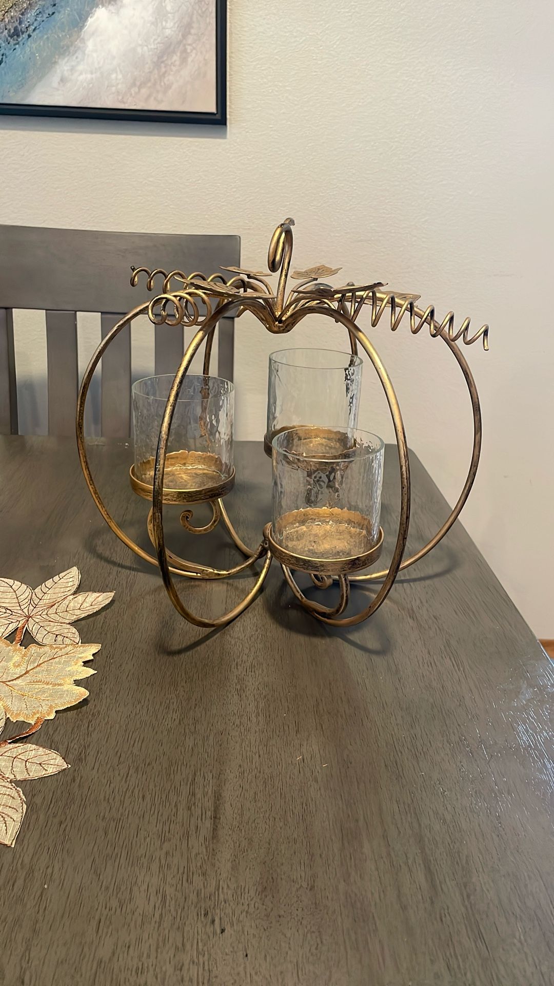 Fall Pumpkin Decor Candle Holder