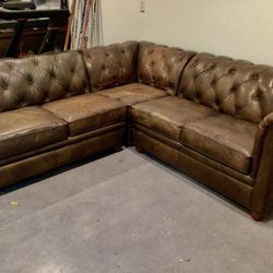 Pottery Barn Leather Sectional 
