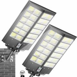 New 2-Pack Super Bright 9000W Solar Street Lights