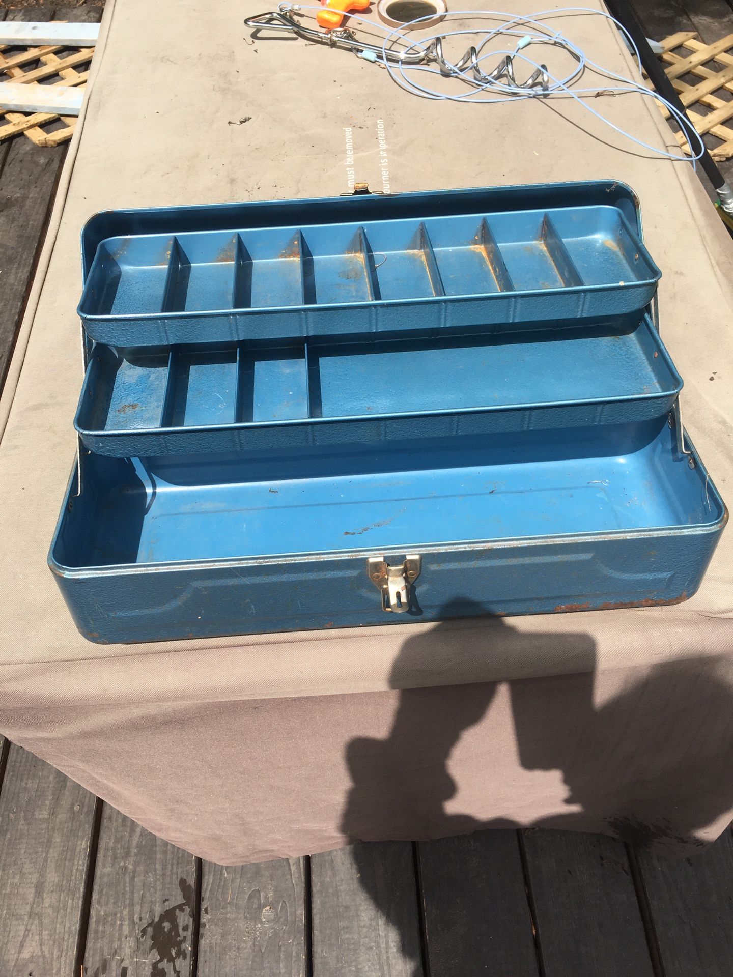 Vintage Fishing Tackle Box Metal